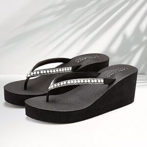 LASCANA PEARL WEDGE SANDALS